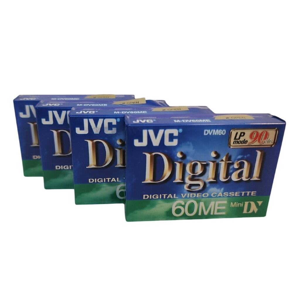 4- JVC Digital Video Cassette 60ME Mini DV 90 Minutes DVM60 M-DV60ME New LP Mode